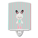 Bunny Rabbit Ceramic Night Light Compact, UL-Certified, Ideal for Bedroom, Bathroom, Nursery, Hallway, Kitchen, 6x4x3, Multicolor