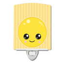 Smily Face Ceramic Night Light Compact, UL-Certified, Ideal for Bedroom, Bathroom, Nursery, Hallway, Kitchen, 6x4x3, Multicolor