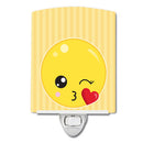 Kissy Face Ceramic Night Light Compact, UL-Certified, Ideal for Bedroom, Bathroom, Nursery, Hallway, Kitchen, 6x4x3, Multicolor