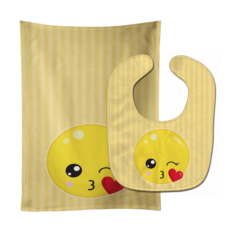 Kissy Face Baby Bib & Burp Cloth BB8731STBU