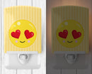 Lovey Face Ceramic Night Light Compact, UL-Certified, Ideal for Bedroom, Bathroom, Nursery, Hallway, Kitchen, 6x4x3, Multicolor