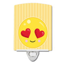 Lovey Face Ceramic Night Light Compact, UL-Certified, Ideal for Bedroom, Bathroom, Nursery, Hallway, Kitchen, 6x4x3, Multicolor