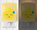 Sweating Face Ceramic Night Light Compact, UL-Certified, Ideal for Bedroom, Bathroom, Nursery, Hallway, Kitchen, 6x4x3, Multicolor