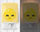 Sweet Face Ceramic Night Light Compact, UL-Certified, Ideal for Bedroom, Bathroom, Nursery, Hallway, Kitchen, 6x4x3, Multicolor