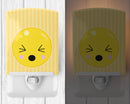 Eyes Closed Face Ceramic Night Light Compact, UL-Certified, Ideal for Bedroom, Bathroom, Nursery, Hallway, Kitchen, 6x4x3, Multicolor