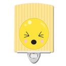 Eyes Closed Face Ceramic Night Light Compact, UL-Certified, Ideal for Bedroom, Bathroom, Nursery, Hallway, Kitchen, 6x4x3, Multicolor