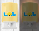 LOL Face Ceramic Night Light Compact, UL-Certified, Ideal for Bedroom, Bathroom, Nursery, Hallway, Kitchen, 6x4x3, Multicolor