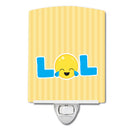 LOL Face Ceramic Night Light Compact, UL-Certified, Ideal for Bedroom, Bathroom, Nursery, Hallway, Kitchen, 6x4x3, Multicolor