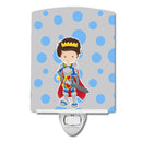 Brunette Boy Knight Ceramic Night Light Compact, UL-Certified, Ideal for Bedroom, Bathroom, Nursery, Hallway, Kitchen, 6x4x3, Multicolor