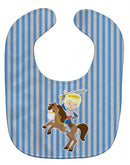 Blonde Boy Knight on Horse Baby Bib BB8746BIB