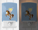 Blonde Boy Knight on Horse Ceramic Night Light BB8746CNL