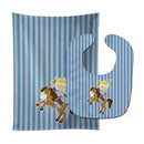 Blonde Boy Knight on Horse Baby Bib & Burp Cloth BB8746STBU