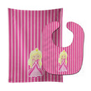 Blonde Girl Princess Wendy Baby Bib & Burp Cloth BB8755STBU