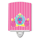 Princess Carriage Ceramic Night Light Compact, UL-Certified, Ideal for Bedroom, Bathroom, Nursery, Hallway, Kitchen, 6x4x3, Multicolor
