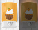 Fall Cupcake Ceramic Night Light Compact, UL-Certified, Ideal for Bedroom, Bathroom, Nursery, Hallway, Kitchen, 6x4x3, Multicolor