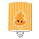 Fall Leaf Ceramic Night Light Compact, UL-Certified, Ideal for Bedroom, Bathroom, Nursery, Hallway, Kitchen, 6x4x3, Multicolor