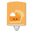 Fall Pumpkin Pie Ceramic Night Light Compact, UL-Certified, Ideal for Bedroom, Bathroom, Nursery, Hallway, Kitchen, 6x4x3, Multicolor