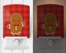 Christmas Gingerbread Boy Ceramic Night Light Compact, UL-Certified, Ideal for Bedroom, Bathroom, Nursery, Hallway, Kitchen, 6x4x3, Multicolor
