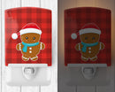 Christmas Gingerbread Santa Hat Ceramic Night Light Compact, UL-Certified, Ideal for Bedroom, Bathroom, Nursery, Hallway, Kitchen, 6x4x3, Multicolor