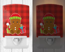 Christmas Gingerbread Presents Ceramic Night Light Compact, UL-Certified, Ideal for Bedroom, Bathroom, Nursery, Hallway, Kitchen, 6x4x3, Multicolor