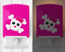 Skull and Cross Bones Ceramic Night Light Compact, UL-Certified, Ideal for Bedroom, Bathroom, Nursery, Hallway, Kitchen, 6x4x3, Multicolor