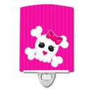 Skull and Cross Bones Ceramic Night Light Compact, UL-Certified, Ideal for Bedroom, Bathroom, Nursery, Hallway, Kitchen, 6x4x3, Multicolor