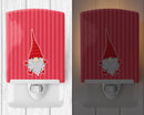 Christmas Gnome Happy Ceramic Night Light Compact, UL-Certified, Ideal for Bedroom, Bathroom, Nursery, Hallway, Kitchen, 6x4x3, Multicolor