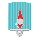 Christmas Gnome Candy Cane Ceramic Night Light Compact, UL-Certified, Ideal for Bedroom, Bathroom, Nursery, Hallway, Kitchen, 6x4x3, Multicolor