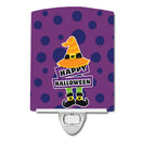 Happy Halloween Ceramic Night Light Compact, UL-Certified, Ideal for Bedroom, Bathroom, Nursery, Hallway, Kitchen, 6x4x3, Multicolor