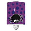 Halloween Spider Ceramic Night Light Compact, UL-Certified, Ideal for Bedroom, Bathroom, Nursery, Hallway, Kitchen, 6x4x3, Multicolor