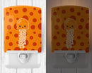 Ocean Jellyfish Orange Ceramic Night Light Compact, UL-Certified, Ideal for Bedroom, Bathroom, Nursery, Hallway, Kitchen, 6x4x3, Multicolor