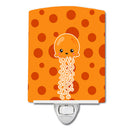 Ocean Jellyfish Orange Ceramic Night Light Compact, UL-Certified, Ideal for Bedroom, Bathroom, Nursery, Hallway, Kitchen, 6x4x3, Multicolor