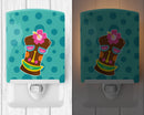 Tiki Face Girl Ceramic Night Light Compact, UL-Certified, Ideal for Bedroom, Bathroom, Nursery, Hallway, Kitchen, 6x4x3, Multicolor