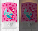 Beach Mermaid Pink Ceramic Night Light Compact, UL-Certified, Ideal for Bedroom, Bathroom, Nursery, Hallway, Kitchen, 6x4x3, Multicolor