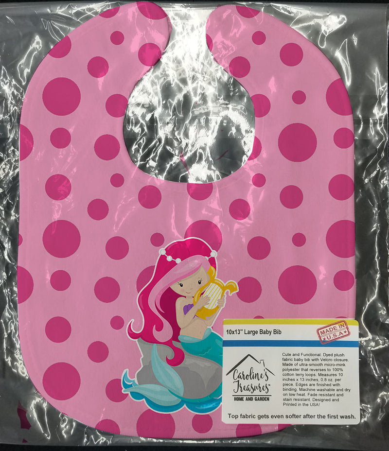 Beach Mermaid Pink Hair Baby Bib BB8828BIB