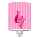 Beach Shell Pink Ceramic Night Light Compact, UL-Certified, Ideal for Bedroom, Bathroom, Nursery, Hallway, Kitchen, 6x4x3, Multicolor