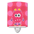 Monster Pink Bly Ceramic Night Light Compact, UL-Certified, Ideal for Bedroom, Bathroom, Nursery, Hallway, Kitchen, 6x4x3, Multicolor
