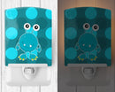 Monster Blue Sugar Ceramic Night Light Compact, UL-Certified, Ideal for Bedroom, Bathroom, Nursery, Hallway, Kitchen, 6x4x3, Multicolor