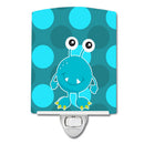 Monster Blue Sugar Ceramic Night Light Compact, UL-Certified, Ideal for Bedroom, Bathroom, Nursery, Hallway, Kitchen, 6x4x3, Multicolor