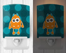 Monster Orange Ceramic Night Light Compact, UL-Certified, Ideal for Bedroom, Bathroom, Nursery, Hallway, Kitchen, 6x4x3, Multicolor