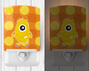 Monster Gold Ceramic Night Light Compact, UL-Certified, Ideal for Bedroom, Bathroom, Nursery, Hallway, Kitchen, 6x4x3, Multicolor