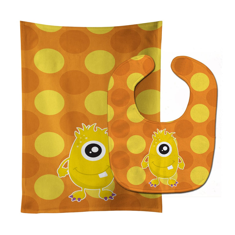 Monster Gold Baby Bib & Burp Cloth BB8849STBU