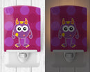 Monster Purple Ceramic Night Light Compact, UL-Certified, Ideal for Bedroom, Bathroom, Nursery, Hallway, Kitchen, 6x4x3, Multicolor