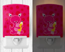 Monster Pink Ceramic Night Light Compact, UL-Certified, Ideal for Bedroom, Bathroom, Nursery, Hallway, Kitchen, 6x4x3, Multicolor
