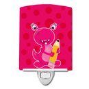 Monster Pink Ceramic Night Light Compact, UL-Certified, Ideal for Bedroom, Bathroom, Nursery, Hallway, Kitchen, 6x4x3, Multicolor