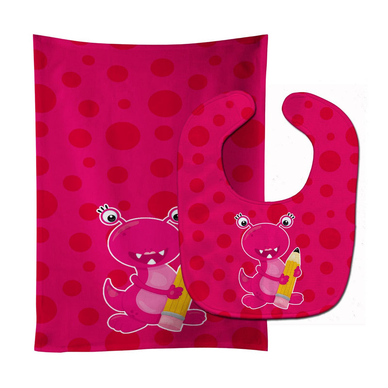 Monster Pink Baby Bib & Burp Cloth BB8864STBU