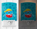 Monster Blue Ceramic Night Light Compact, UL-Certified, Ideal for Bedroom, Bathroom, Nursery, Hallway, Kitchen, 6x4x3, Multicolor