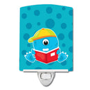 Monster Blue Ceramic Night Light Compact, UL-Certified, Ideal for Bedroom, Bathroom, Nursery, Hallway, Kitchen, 6x4x3, Multicolor