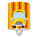 Back to School Bus Ceramic Night Light Compact, UL-Certified, Ideal for Bedroom, Bathroom, Nursery, Hallway, Kitchen, 6x4x3, Multicolor