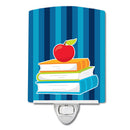 Back to School Books Ceramic Night Light Compact, UL-Certified, Ideal for Bedroom, Bathroom, Nursery, Hallway, Kitchen, 6x4x3, Multicolor